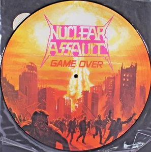 NUCLEAR ASSAULT * GAME OVER COMBAT 12" LP PICTURE DISC. PLAYS PERFECT SOUNDS A+ - Picture 1 of 2