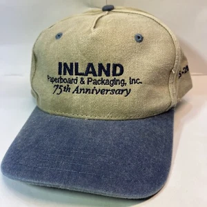 Inland Paperboard & Packaging Inc 75th Anniversary Beige/Denim Bill Dad Hat - Picture 1 of 8
