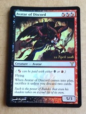 MTG / MAGIC THE GATHERING  DISSENSION PRE-RELEASE  AVATAR OF DISCORD CARD 2006