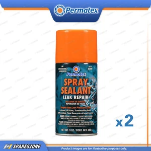 2 x Permatex Spray N Seal Leak Repair Aerosol 255G Durable Rubber Barrier - Picture 1 of 2