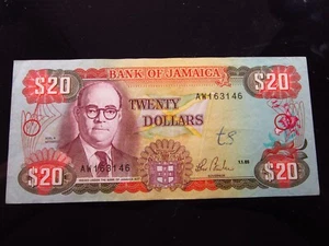 Jamaica 20 Dollars 1985 3146h90 P72 World Banknote Currency Money - Picture 1 of 2