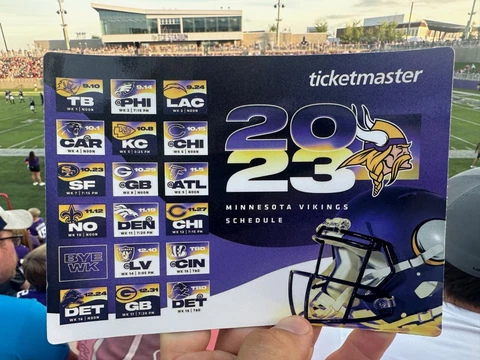2023 NFL Minnesota Vikings Football Schedule Magnet Official Team Cover