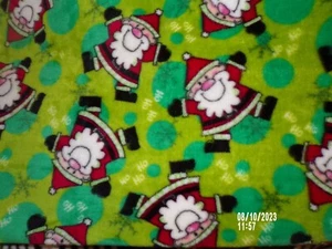 Silly Santa on Lime Green Minky Fabric - 3 yds x 60" - Picture 1 of 1