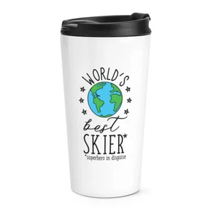 World's Best Skier Travel Mug Cup Funny Joke Favourite Skiing - Picture 1 of 1
