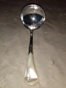 Vintage Sheffield Plate Silver Ladle Ivory Handle 6.75" X 2.5" - Picture 1 of 4