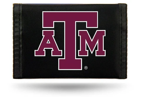 Texas A&M Aggies Nylon Tri-Fold Wallet [NEW] NCAA Vinyl Trifold Billfold ID Cover