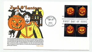 5137-40 Jack O'Lanterns, on one, Panda Cachets FDC - Picture 1 of 1
