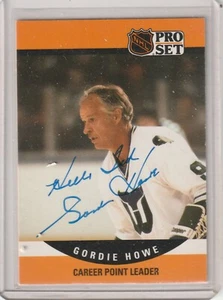 Gordie Howe signed 1990-91 Pro Set Career Point Leader card PERS Red Wings - Picture 1 of 1