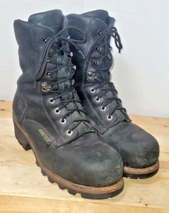 Wolverine Buckeye W05632 Stivali da lavoro neri 8" logati uomo suola 9,5 Vibram EH - Foto 1 di 24