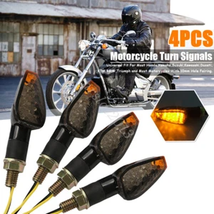4Stk Motorrad 14 LED MINI Blinker Licht Amber Universal für Harley Honda Yamaha - Picture 1 of 7