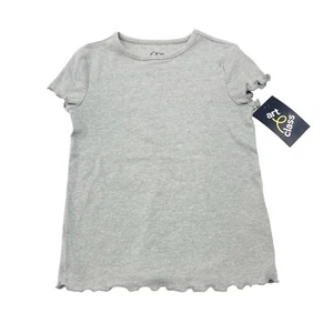 Art Class Girls Size S 6/6X Short Sleeve T-Shirt Lettuce Trim Heather Grey - Picture 1 of 9
