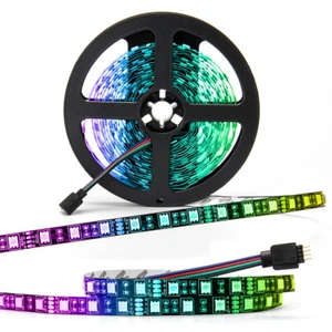5M RGB LED Strip Light for Room Indoor Tape Ribbon Light with Black PCB 300 LEDs - Picture 1 of 7