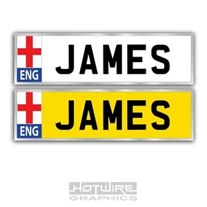 Personalised Children's NUMBER PLATES FOR KIDS RIDE ON CAR (ENGLAND St George) - Picture 1 of 2
