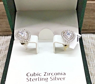 Aretes Rachel Ashwell lágrima plata esterlina circonita cúbica nuevos en caja Foto 1 de 4