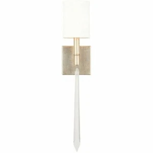 Capital Lighting Gwyneth White Fabric w/ Crystal Torchiere Wall Sconce Fixture - Picture 1 of 4