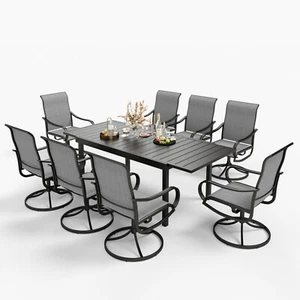 9 Piece Outdoor Table and Chairs for 8 Outdoor Patio Dining Set Heavy Duty ,Yard - Picture 1 of 10