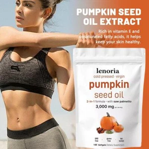 Pumpkin Seed Oil with Saw Palmetto, 3000mg Per Serving, 180 Softgels - Picture 1 of 10