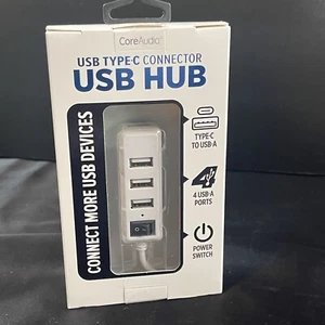 USB-C Typ C Splitter auf USB 4 Port HUB Mac MacBook Pro iPad mit Netzschalter - Bild 1 von 6