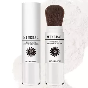 Mineral Sunscreen Setting Powder SPF 35 Translucent Loose Powder Mineral Brus... - Picture 1 of 7