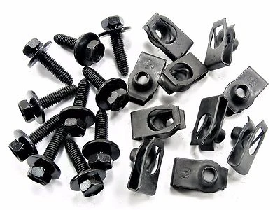 ISUZU Body Bolts & U-nut Clips- M6-1.0 x 25mm Long- 10mm Hex- 20pcs (10ea)- #142 - Image 1 of 4
