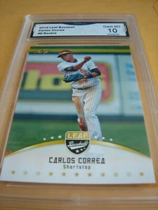 CARLOS CORREA ASTROS 2014 LEAF BASEBALL ROOKIE RC # 8 GRADED 10 L@@@K - Picture 1 of 2