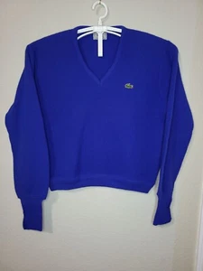Vintage Izod Lacoste Herren Medium V-Neck Blau Pullover Sweater - Bild 1 von 8