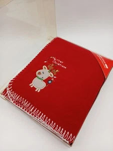 Bright Future Red My First Christmas  Baby Receiving Blanket - Picture 1 of 8