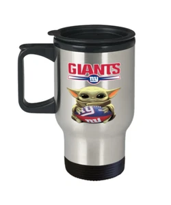 New York GIANTS Fan Gift Cute Yoda GIANTS Coffee Travel Mug Christmas Gift - Picture 1 of 2