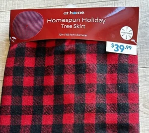 Homespun Holiday Red & Black Buffalo Plaid Oversized Tree Skirt, 72" NIB🔥👀 - Picture 1 of 3