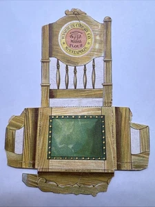 Sedia bambola carta pubblicitaria anni 1890 Washburn ~ farina medaglia oro Crosby "migliore al mondo" - Foto 1 di 4