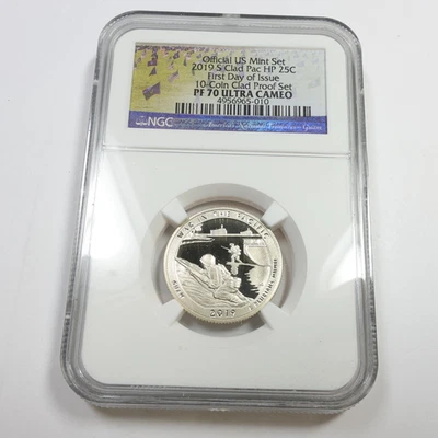 2019 S NGC PF70 UCAM - Clad War in the Pacific ATB Quarter 25c US Coin #56907B - Image 1 of 3