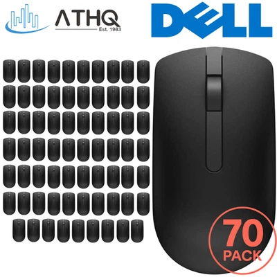 PACK OF 70 Dell MS116-BK USB Wired Optical Mouse Black Scroll Wheel Laptop NEW - Image 1 of 4