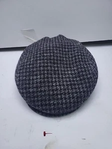 LL Bean Harris Tweed Newsboy Cap Size M Gore-Tex Wool Houndstooth Plaid Cabbie - Picture 1 of 6