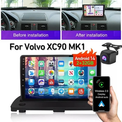 32G For Volvo XC90 2004-2014 Android 14 Car Stereo Radio GPS SWC BT CarPaly +CAM - Image 1 of 4