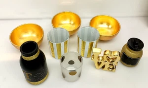 Elegant Gold & White Table Decor Lot – Candle Holders, Bowls, Figurine - As Is - Picture 1 of 24