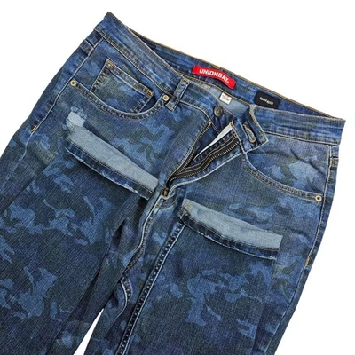 Pantalones de mezclilla Unionbay para mujer Jr 13 tiro alto azul Zadie camuflados desgastados elásticos Foto 1 de 4