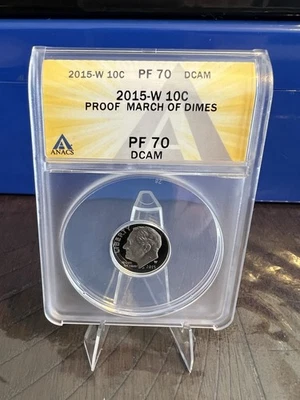 2015-W Silver Proof Roosevelt ANACS PF70 DCAM March of Dimes - Image 1 of 3