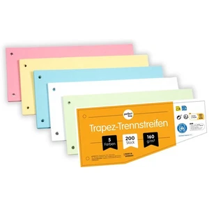 perfect line 200 Trennstreifen für Ordner A4 Trapez Karton Trennblätter farbig - Bild 1 von 6