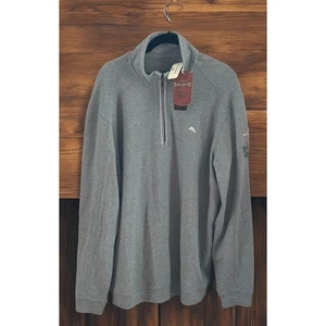 Tommy Bahama New England Patriots Goal Line M Half-Zip Grey Pullover Mens Medium - Picture 1 of 12