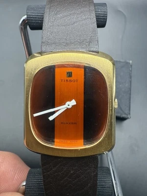 RARE 1970'S TISSOT BLAZER ORANGE TIGER EYE DIAL EXCEPTIONAL COND. MEN'S WATCH - Image 1 of 4
