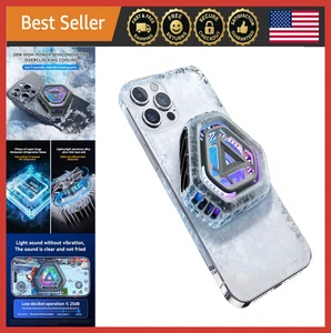 Tragbarer Magnet Handy Kühler Lüfter, Leise Mobile Gaming Kühlung mit RGB Licht - Bild 1 von 8