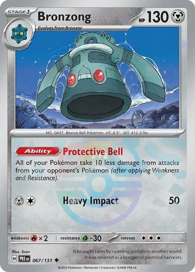 NM-Mint Bronzong (Master Ball Pattern) - 067/131 - Uncommon - Reverse Holo Pokem - Image 1 of 1