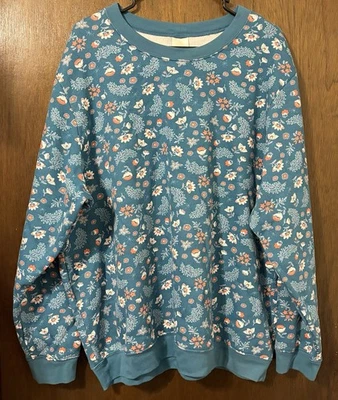 Sudadera floral azul azulado Blair para mujer talla 2XL Foto 1 de 4