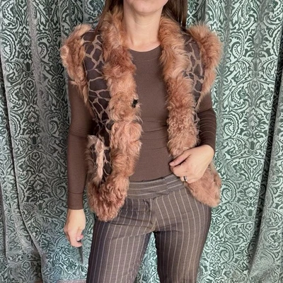 1970s 70s Sheepskin Shearling Gilet Waistcoat Afghan Vintage - Image 1 of 4