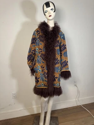 Anna Sui Suzani vintage collectable coat with Mongolian trim 1996/1997. Rare.  - Image 1 of 4