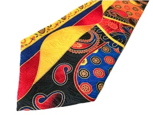 Vintage seltene Power Line Electric 1990er Seide Designer Lux Krawatte bunt Retro - Bild 1 von 15