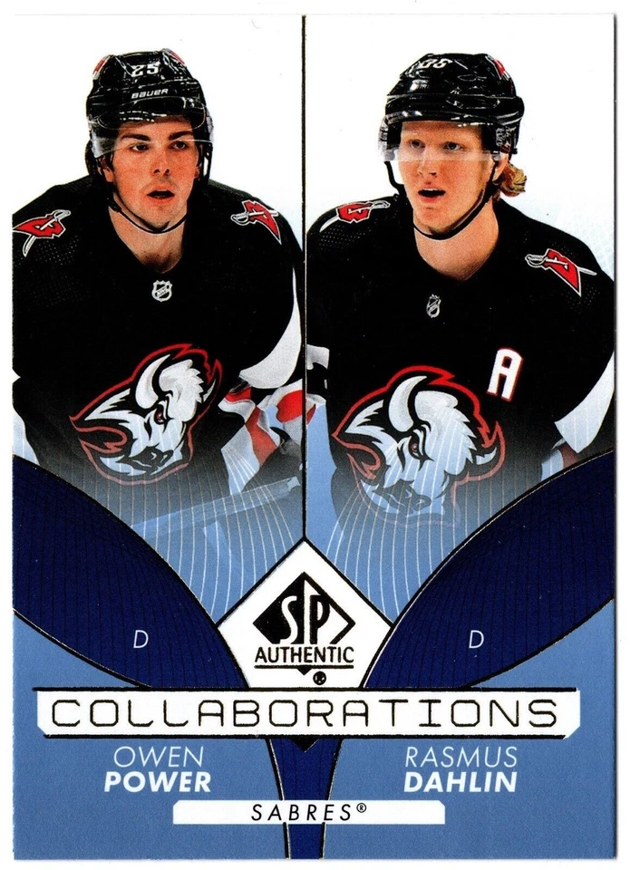 2022-23 UD SP Authentic Collaborations Blue OWEN POWER RASMUS DAHLIN C-11 Sabres - Image 1 of 1