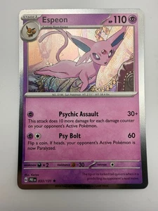Pokemon TCG Card Prismatic Evolutions 033/131 Espeon Holo Rare - Picture 1 of 1