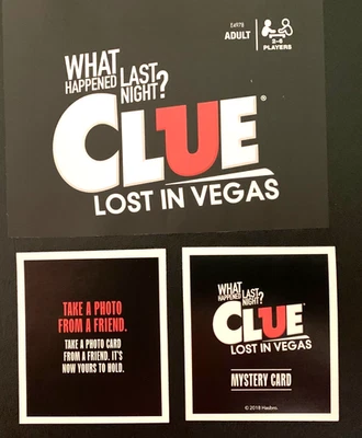 Clue   LOST IN VEGAS  Take A Photo From A Friend   Mystery Card    HASBRO   2018 - Image 1 of 3