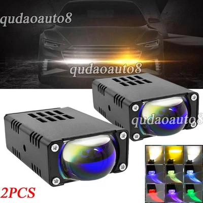 2PCS Project Lens Front Grille White or Yellow LED Lights Kit Off-road 12V 24V - Image 1 of 4